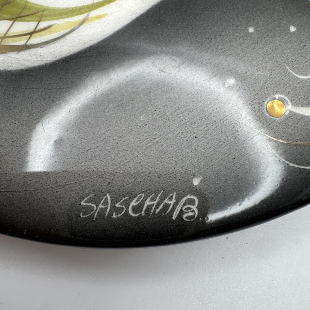 VTG Sascha Brastoff Lid Only For Trinket Box or Display Jeweled Bird Round MCM - Picture 6 of 7